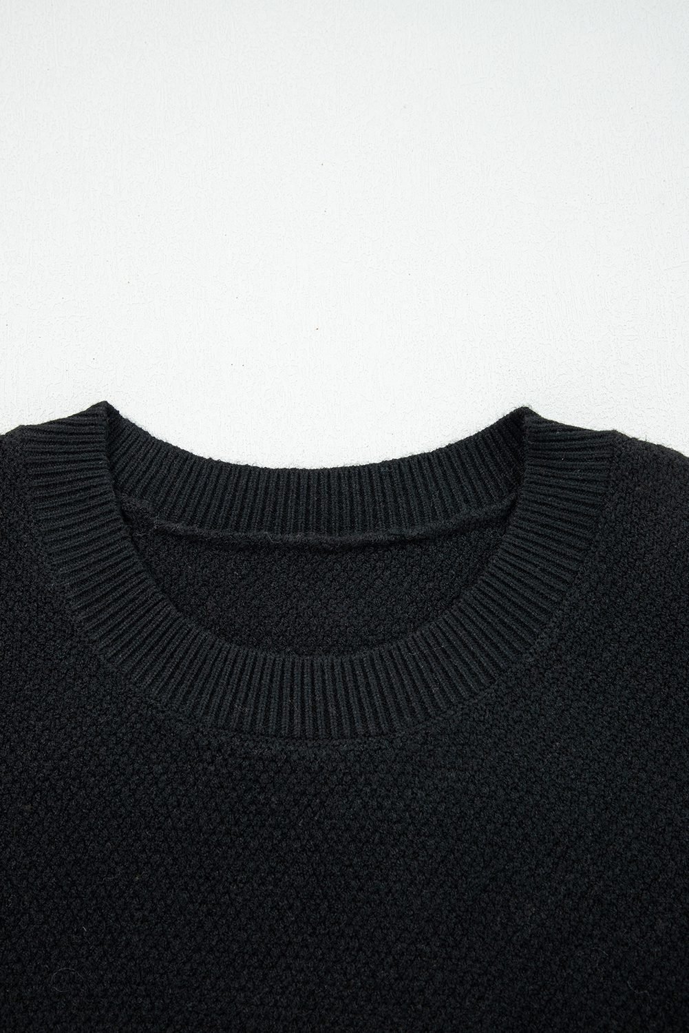 Dark Brown Color Block Knit Striped Sleeve Detail Casual Sweater