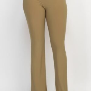 Fit And Flare Elastic Casual Pants Dark Olive