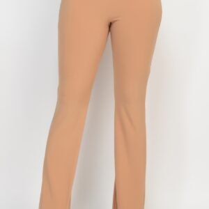Fit And Flare Elastic Casual Pants Taupe