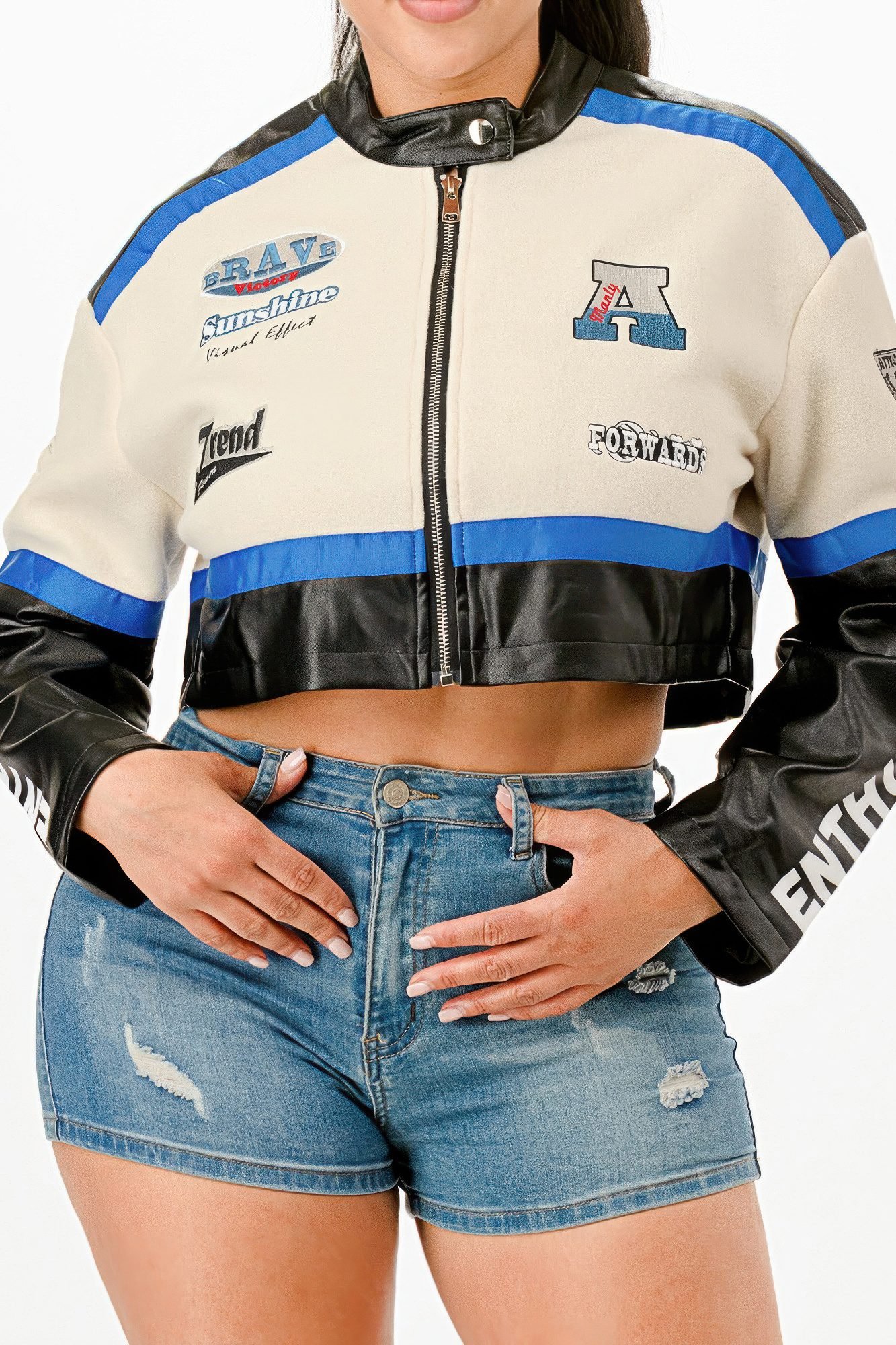 Colorblock Crop Jacket-51808