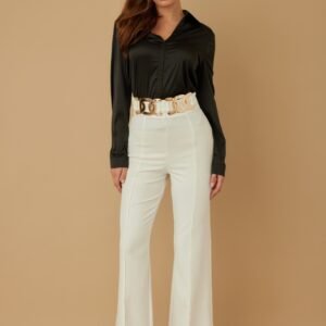 High Waist Fashion Pants White