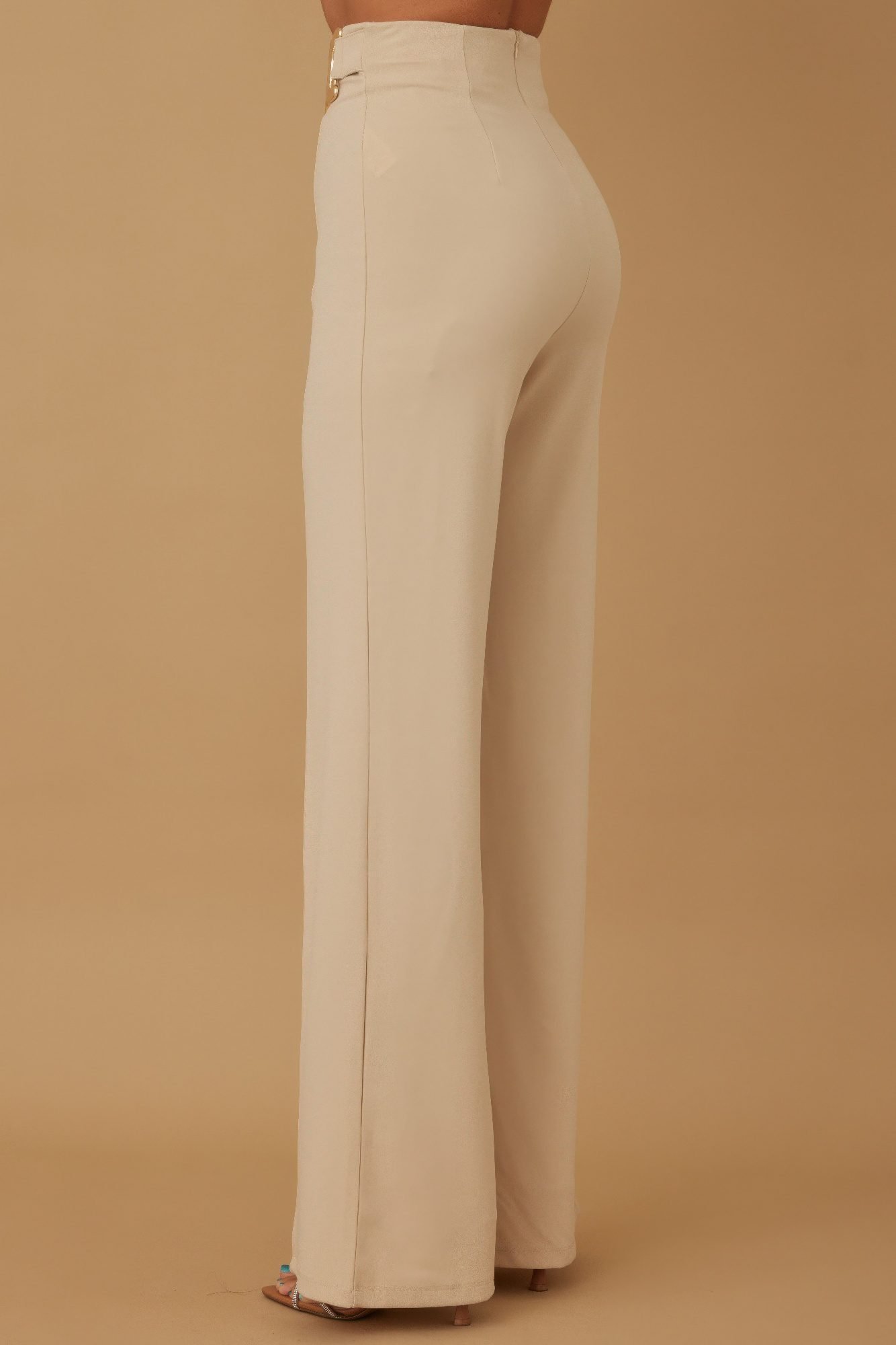 High Waist Fashion Pants Beige
