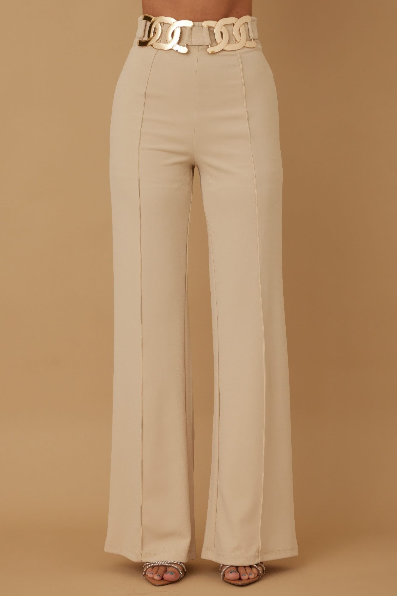 High Waist Fashion Pants Beige