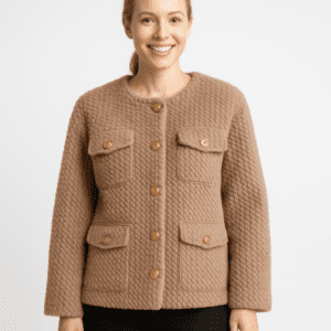 Textured Woven Button-Front Jacket-53694