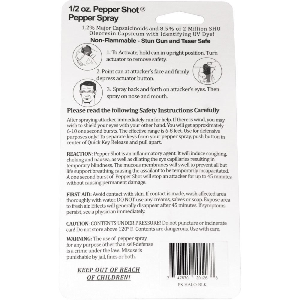 Pepper Shot 1.2% Mc 12 Oz Halo Holster Black