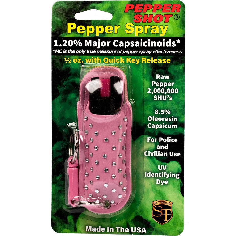 Pepper Shot 1.2% Mc 12 Oz Halo Rhinestone Holster Pink