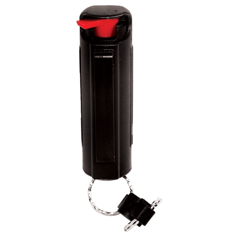 Pepper Shot 1.2% Mc 12 Oz Pepper Spray Hard Case Belt Clip And Quick Release Keychain Black