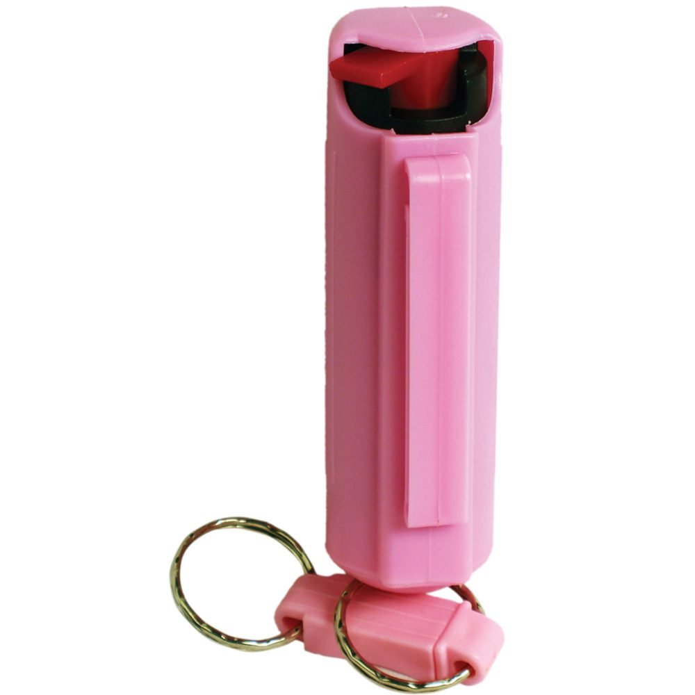 Pepper Shot 1.2% Mc 12 Oz Pepper Spray Hard Case Belt Clip And Quick Release Keychain Pink