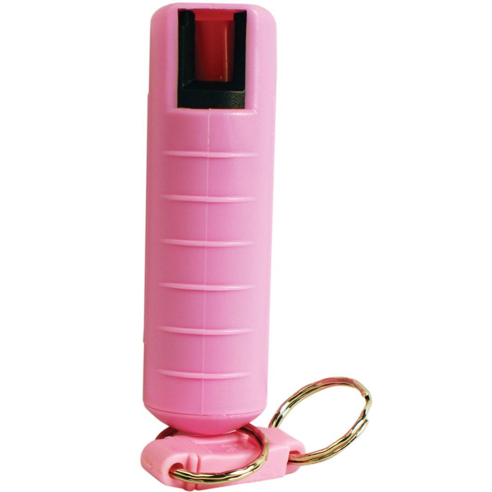 Pepper Shot 1.2% Mc 12 Oz Pepper Spray Hard Case Belt Clip And Quick Release Keychain Pink