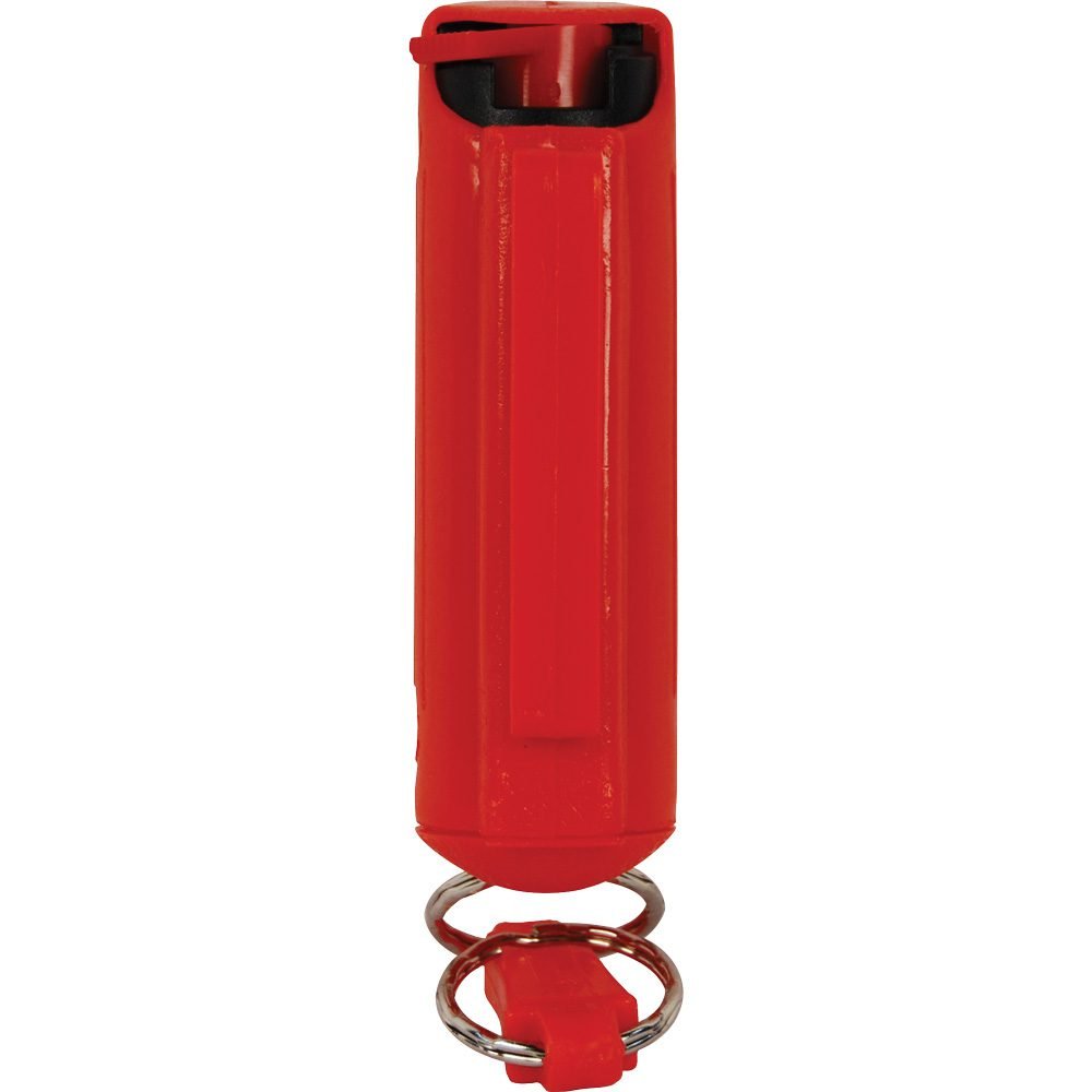 Pepper Shot 1.2% Mc 12 Oz Pepper Spray Hard Case Belt Clip And Quick Release Keychain Red