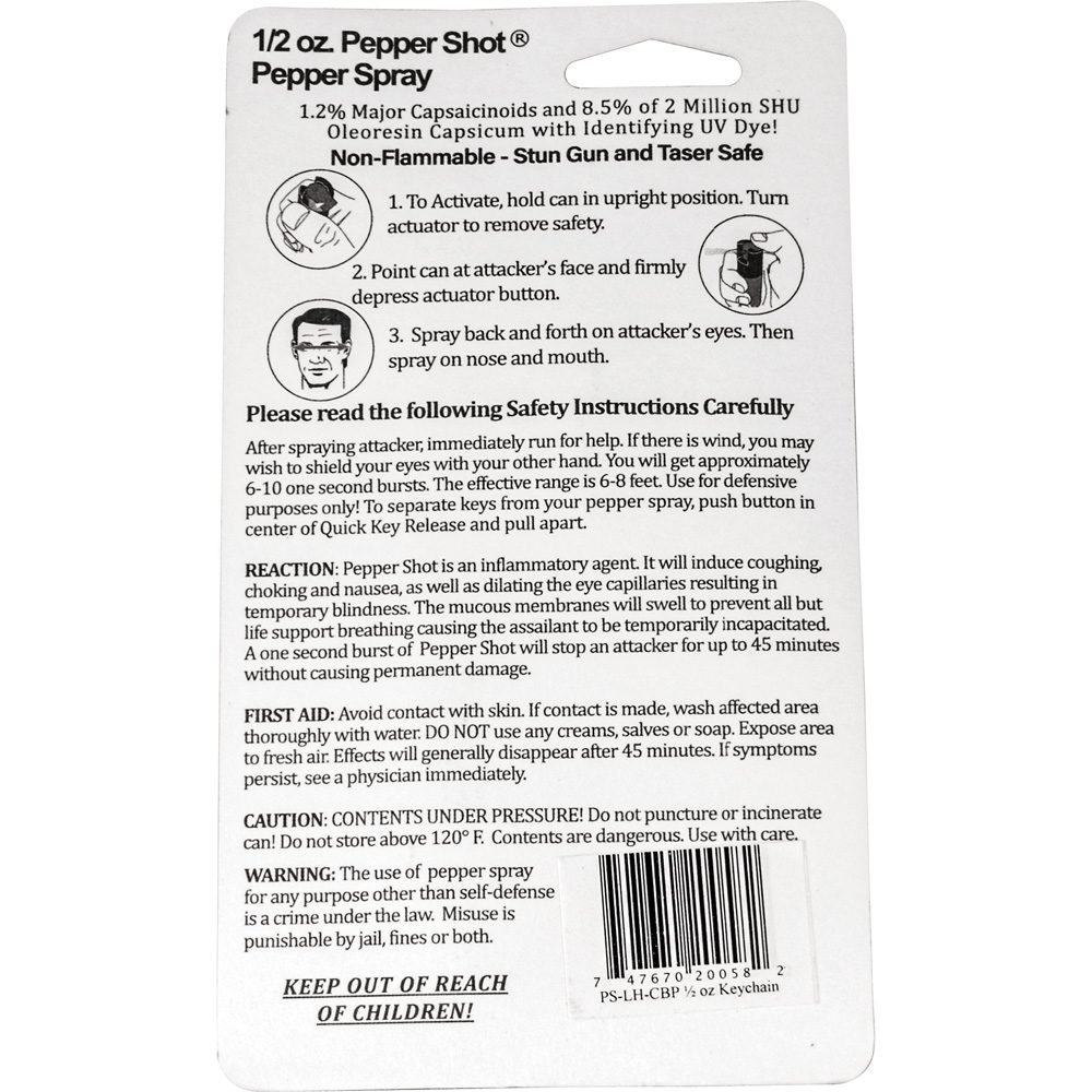 Pepper Shot 1.2% Mc 12 Oz Pepper Spray Fashion Leatherette Holster And Quick Release Keychain Cheetah Blackpink