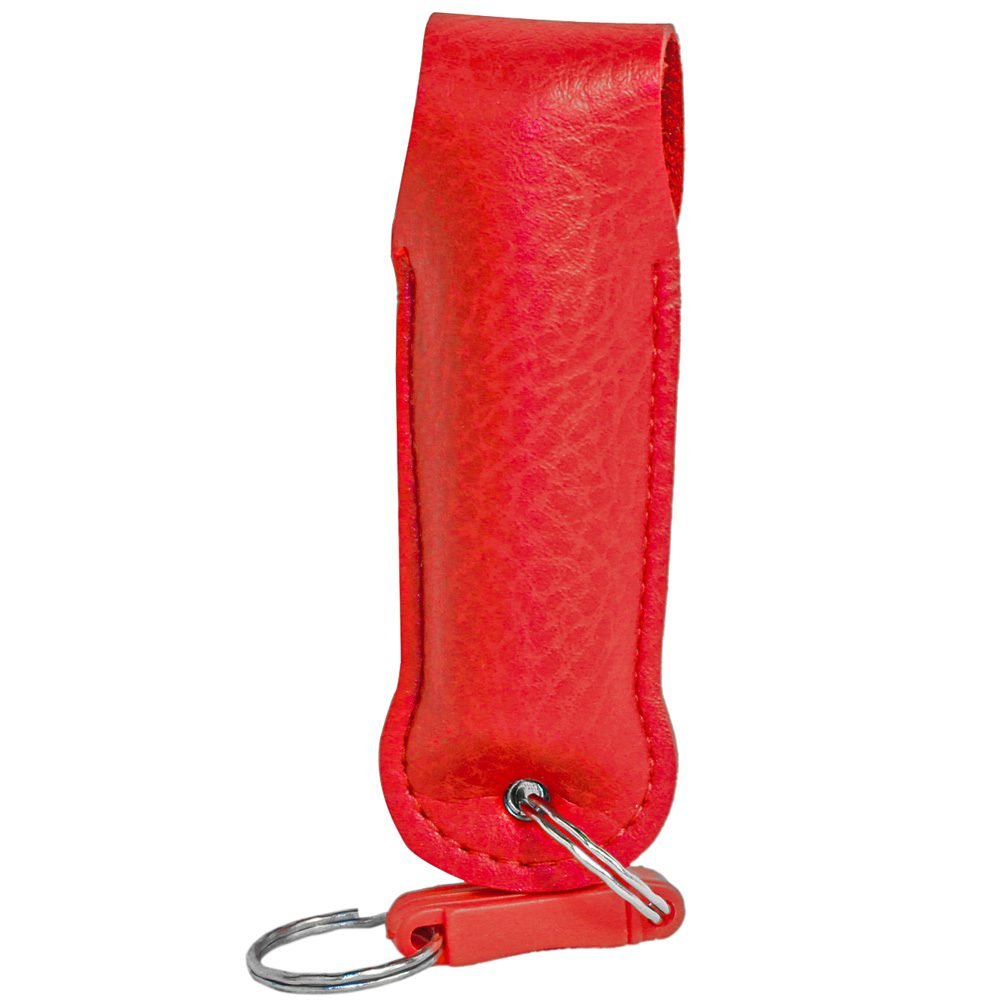 Pepper Shot 1.2% Mc 12 Oz Pepper Spray Leatherette Holster And Quick Release Keychain Red