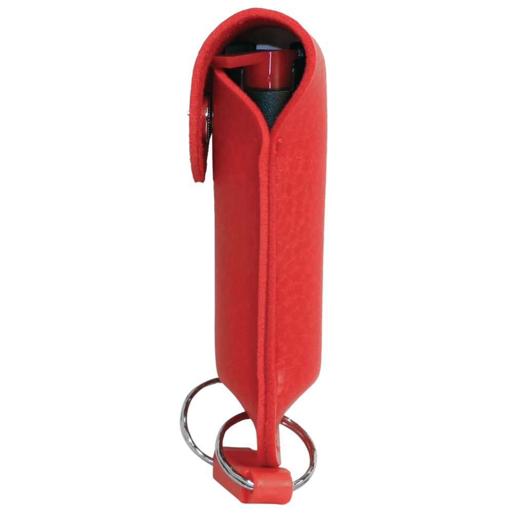 Pepper Shot 1.2% Mc 12 Oz Pepper Spray Leatherette Holster And Quick Release Keychain Red