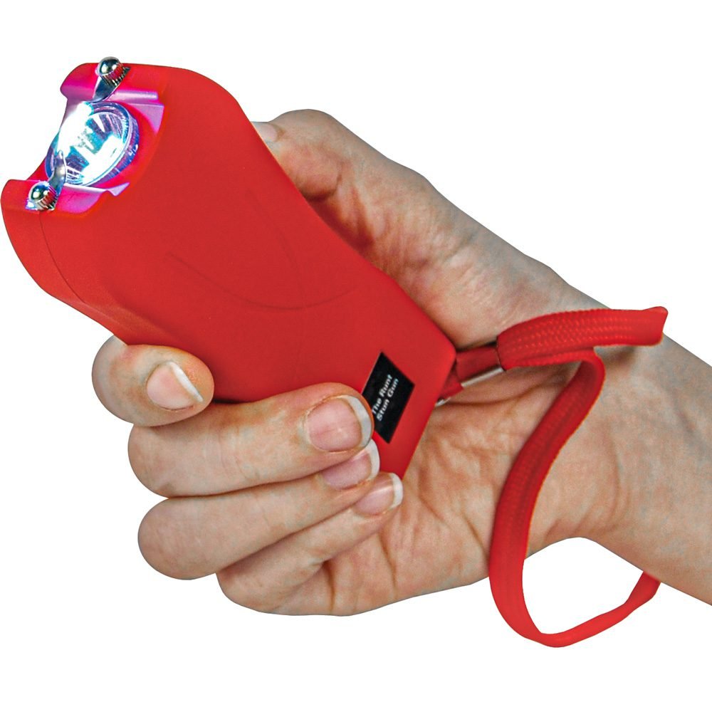 Rechargeable Runt 80,000,000 Volt?Stun Gun With?Flashlight And Wrist Strap Disable Pin Red