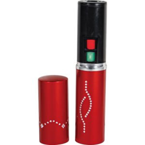 25,000,000 Volt Rechargeable Lipstick Stun Gun With Flashlight, Red
