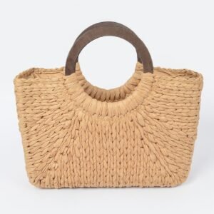 Round Handle Straw Tote Bag-48906