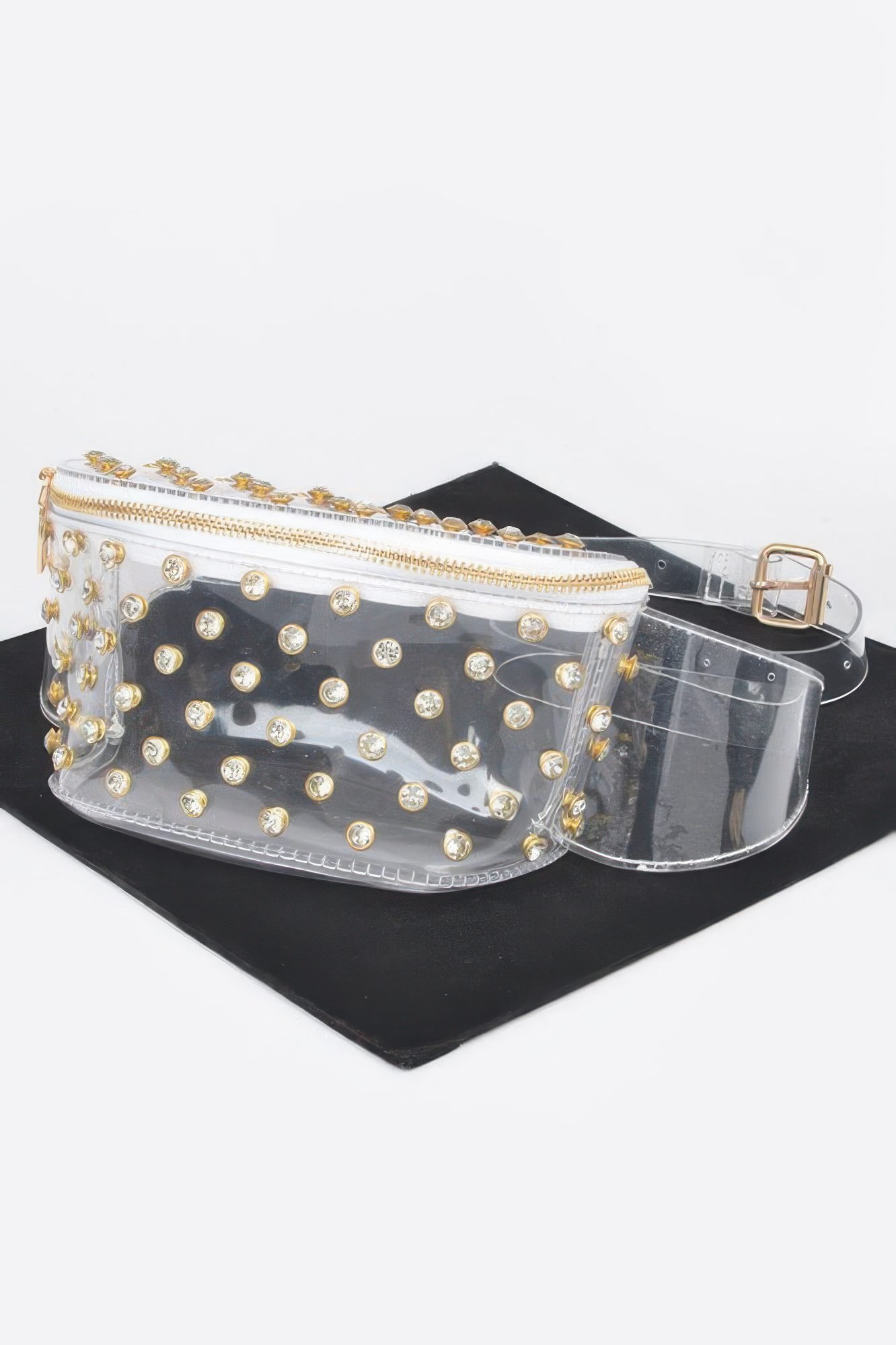Transparent Rhinestone Studded Fanny Pack-48963