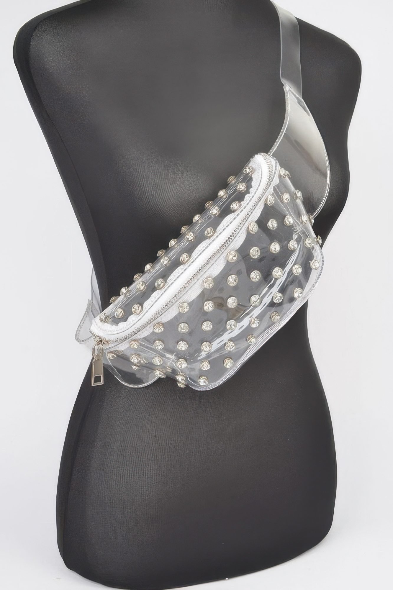 Transparent Rhinestone Studded Fanny Pack-48963