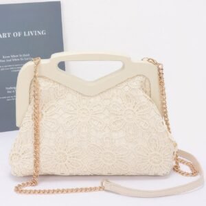 Crochet Wood Frame Clutch-49465