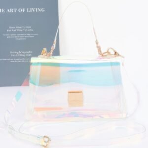 Transparent Top Handle Flap Clutch-49488