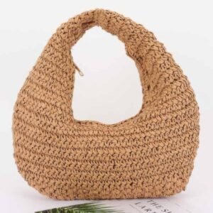 Faux Straw Braided Bindle Bag-50855