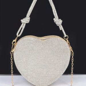 Rhinestone Heart Shape Clutch-51334