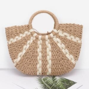 Faux Straw Tote Bag-51379