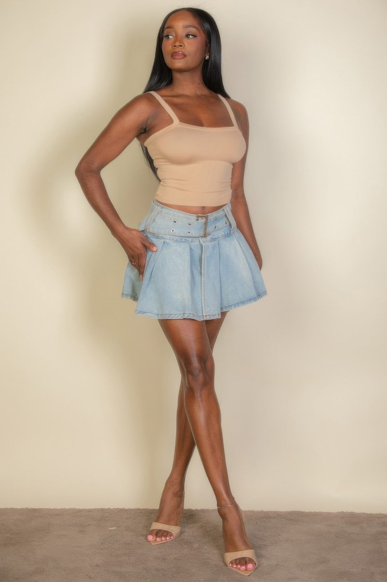 Solid Strap Tank Top-52321