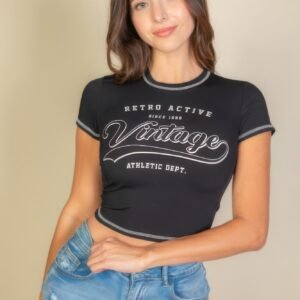 Vintage Short Sleeve Graphic T Shirt-52327