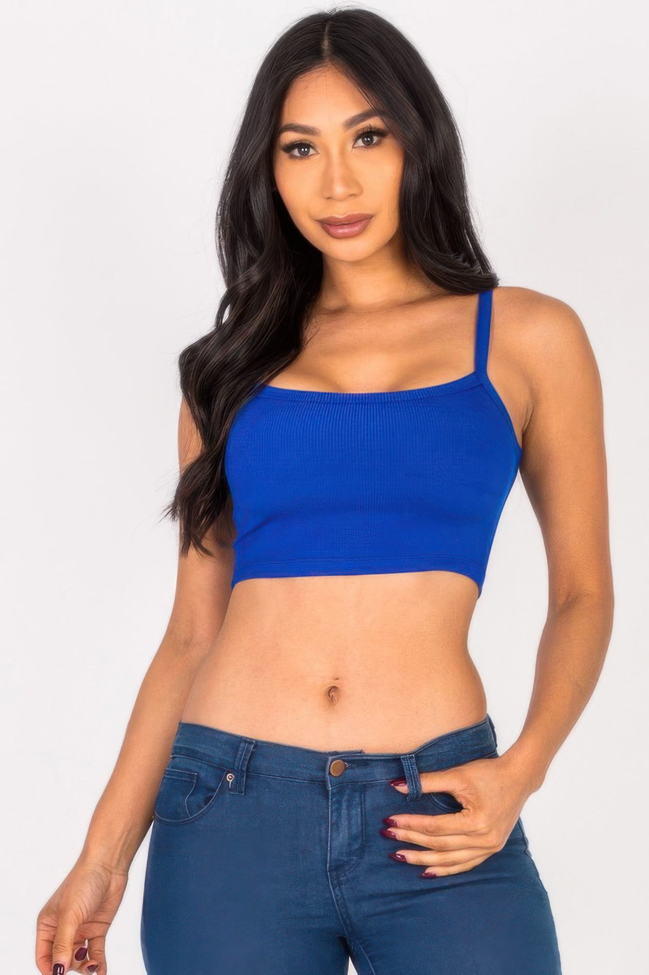 Ribbed Knit Cami Crop Top-52340