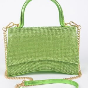 Rhinestone Top Handle Flap Bag-52422