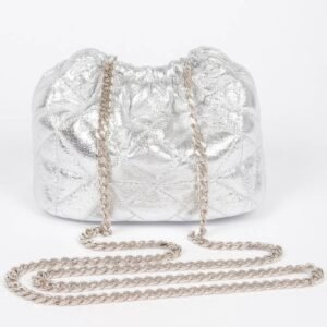 Quilted Metallic Bucket Bag-52493