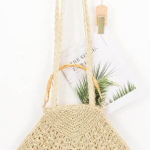 Faux Straw Bamboo Handle Bag-52966