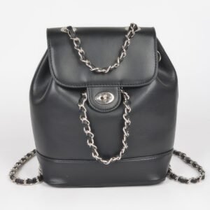 Faux Leather Flap Backpack-53038
