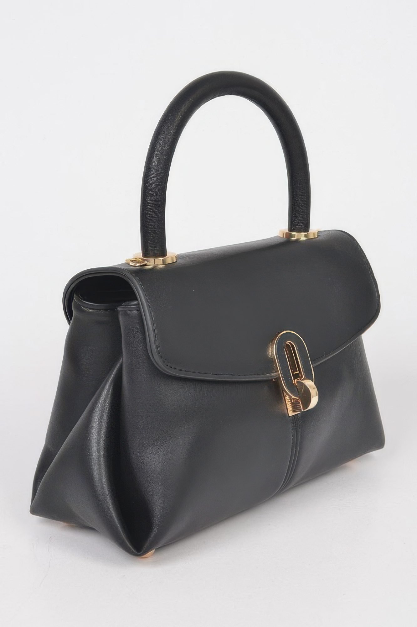 Faux Leather Top Handle Bag-53042