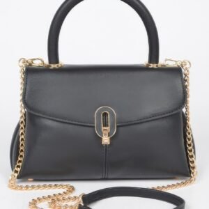 Faux Leather Top Handle Bag-53042