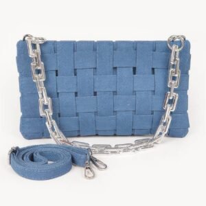 Denim Braided Chain Shoulder Bag-53484