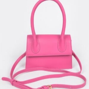 Faux Leather Top Handle Bag-53505