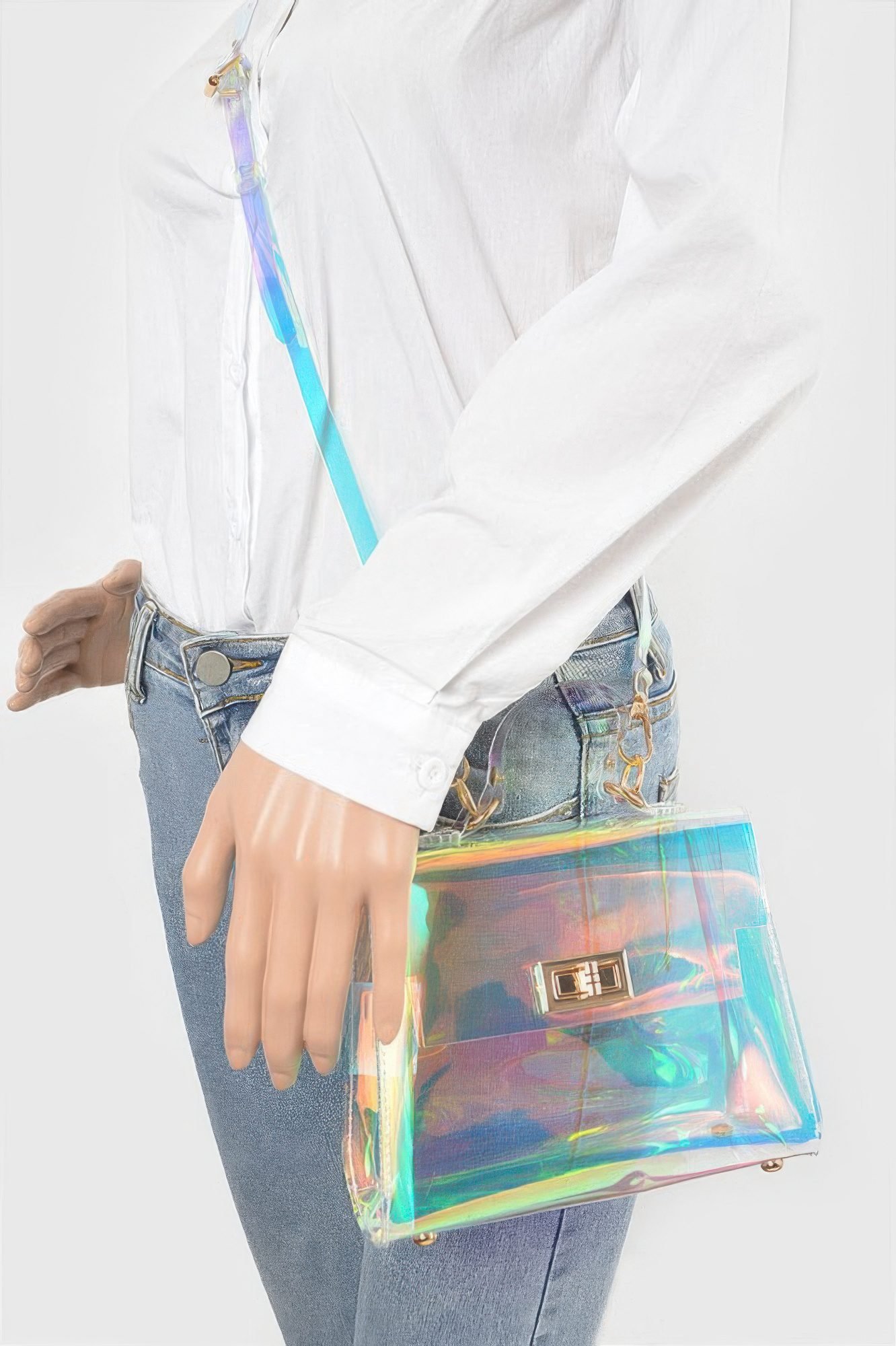 Hologram Transparent Crossbody Bag-53506