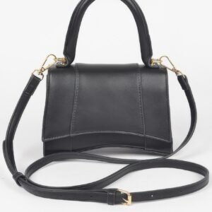 Faux Leather Top Handle Bag-53508