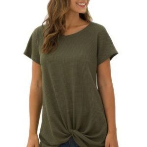 Crew Neck Solid Color Tunic Tops-50592