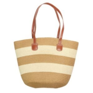 Striped Patterned Straw Woven Bag 15L-51575