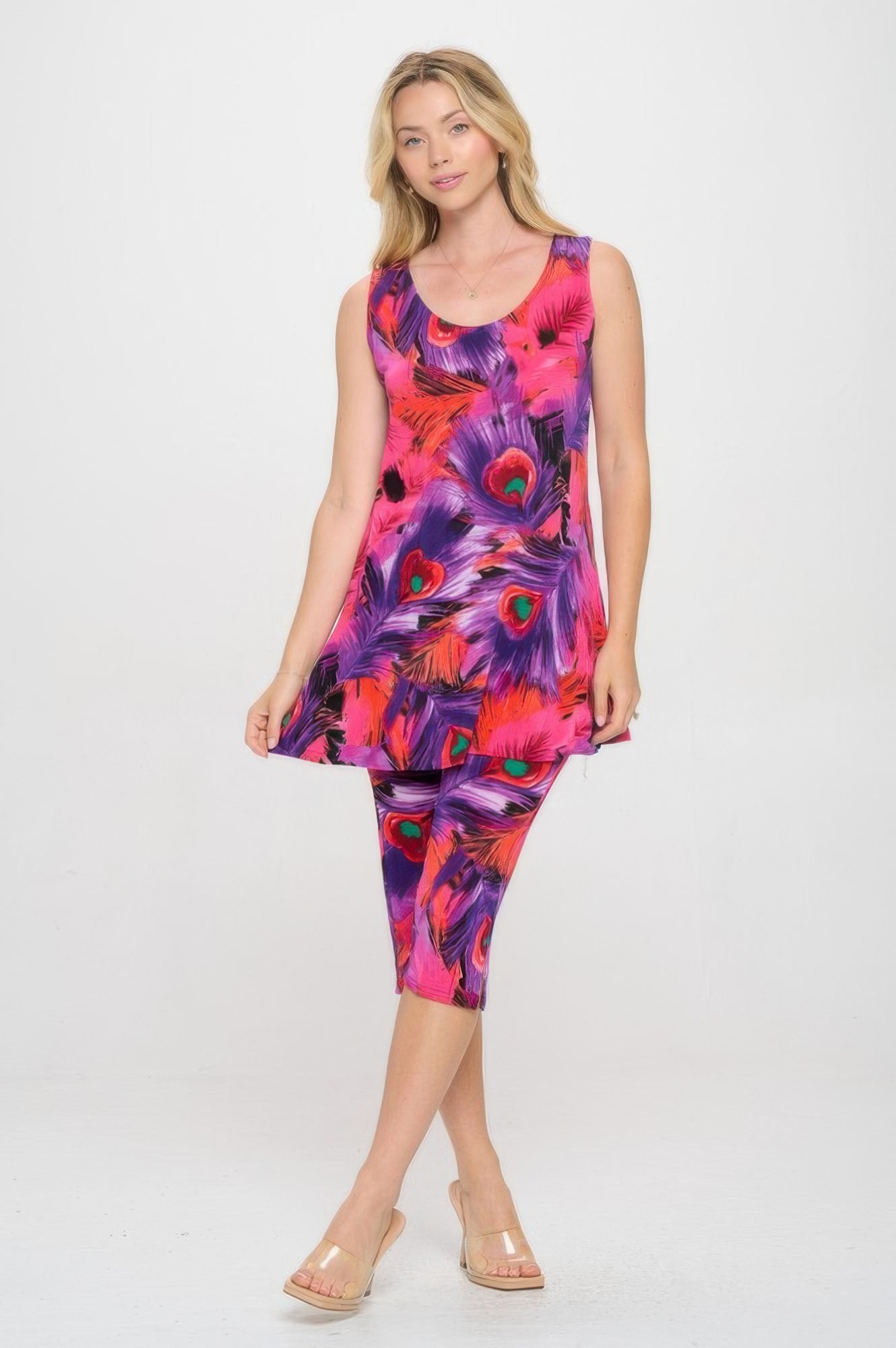 Bns Tank Capri Pants Set Purp