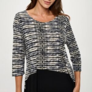 Round Neck Quarter Sleeve Top-53279
