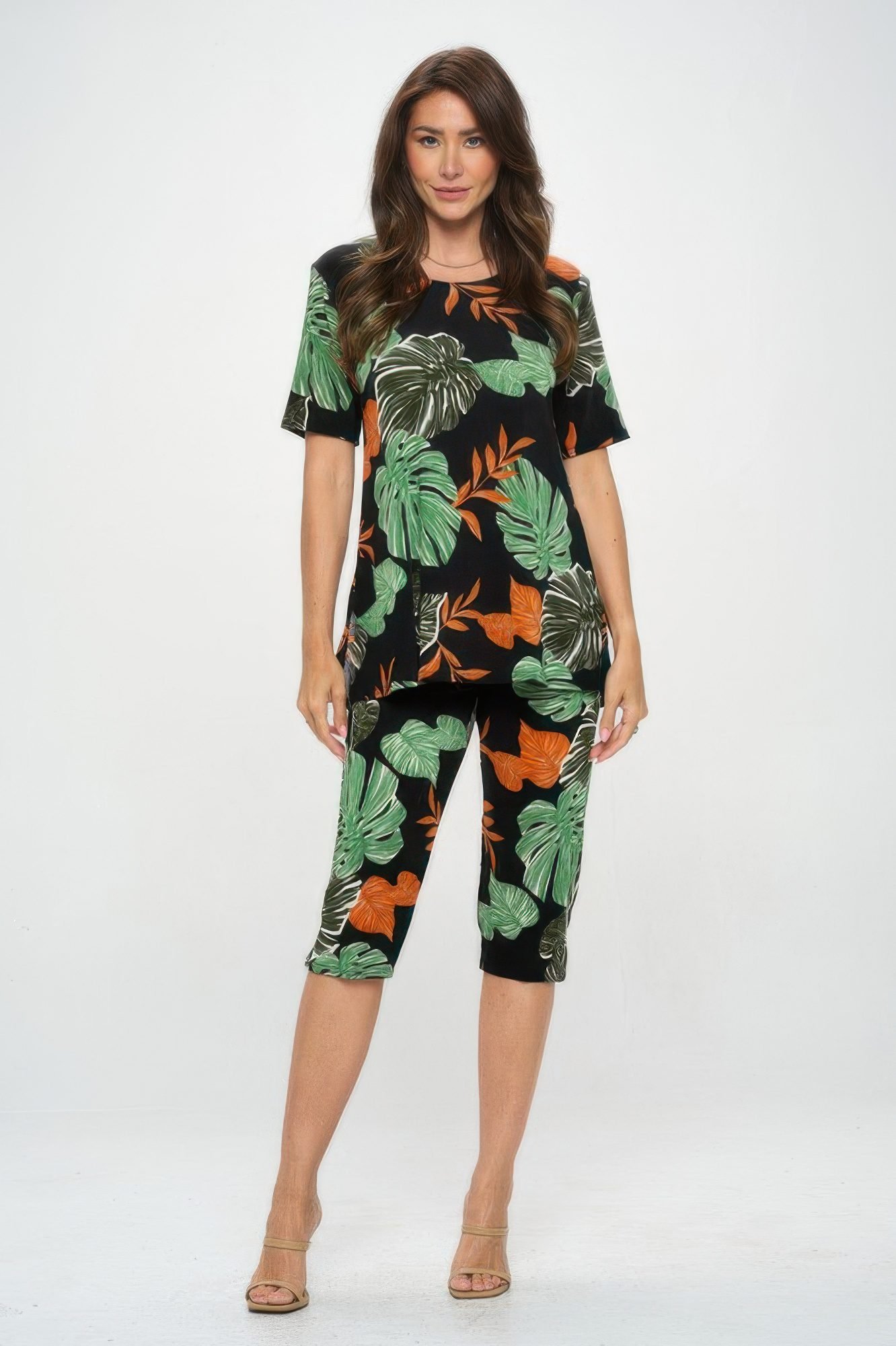 Bns Capri Pants Set Multi