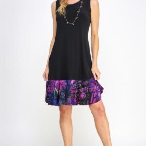 Hit Contrast Print Tank Dress-53529