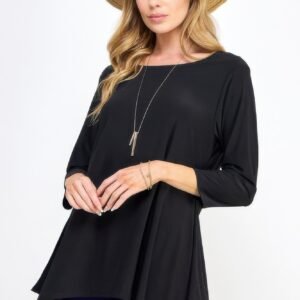 Round Neck Quarter Sleeve Top-53531