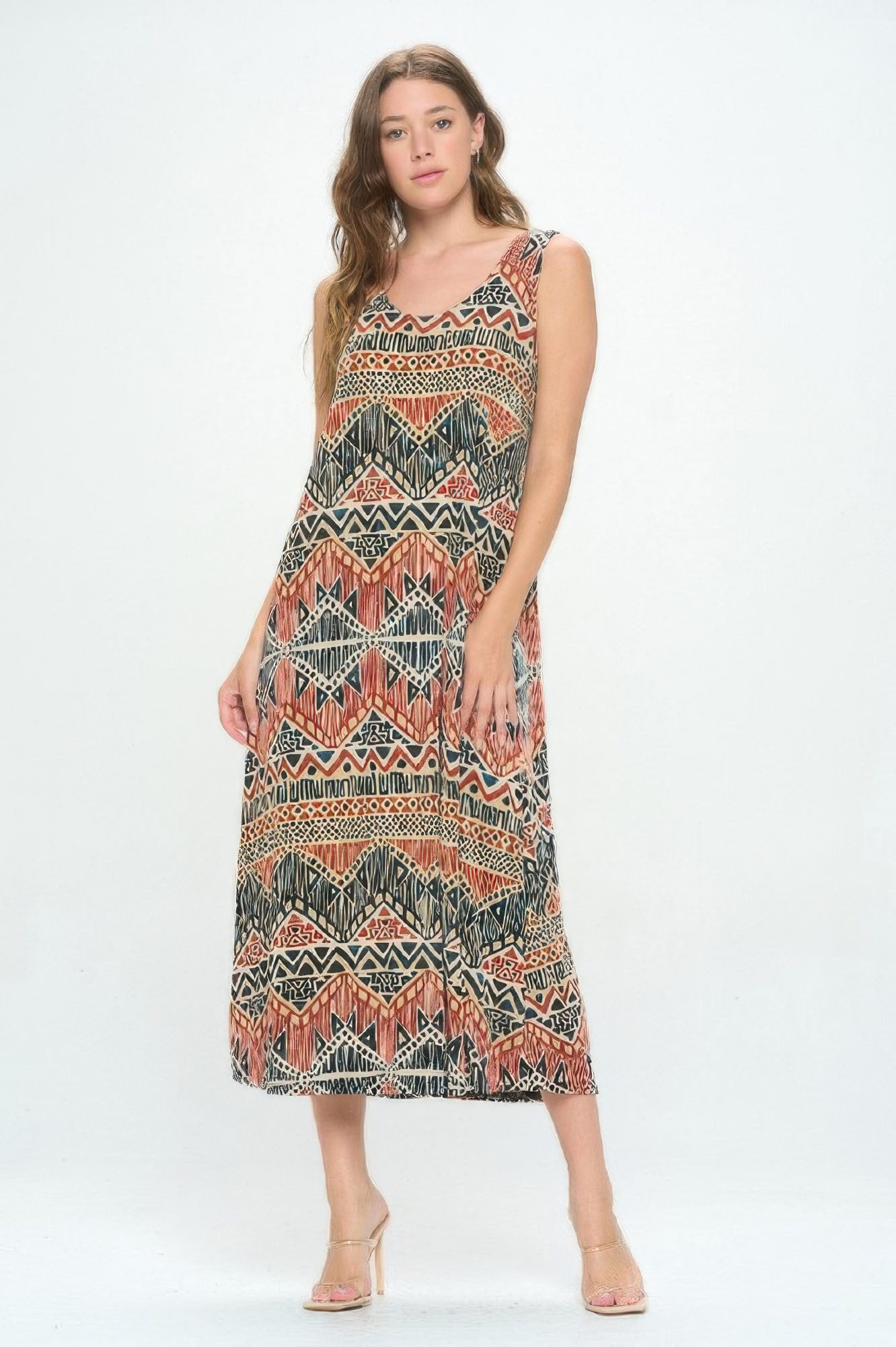 Sleeveless And Soft Round-Neckline Long-53592