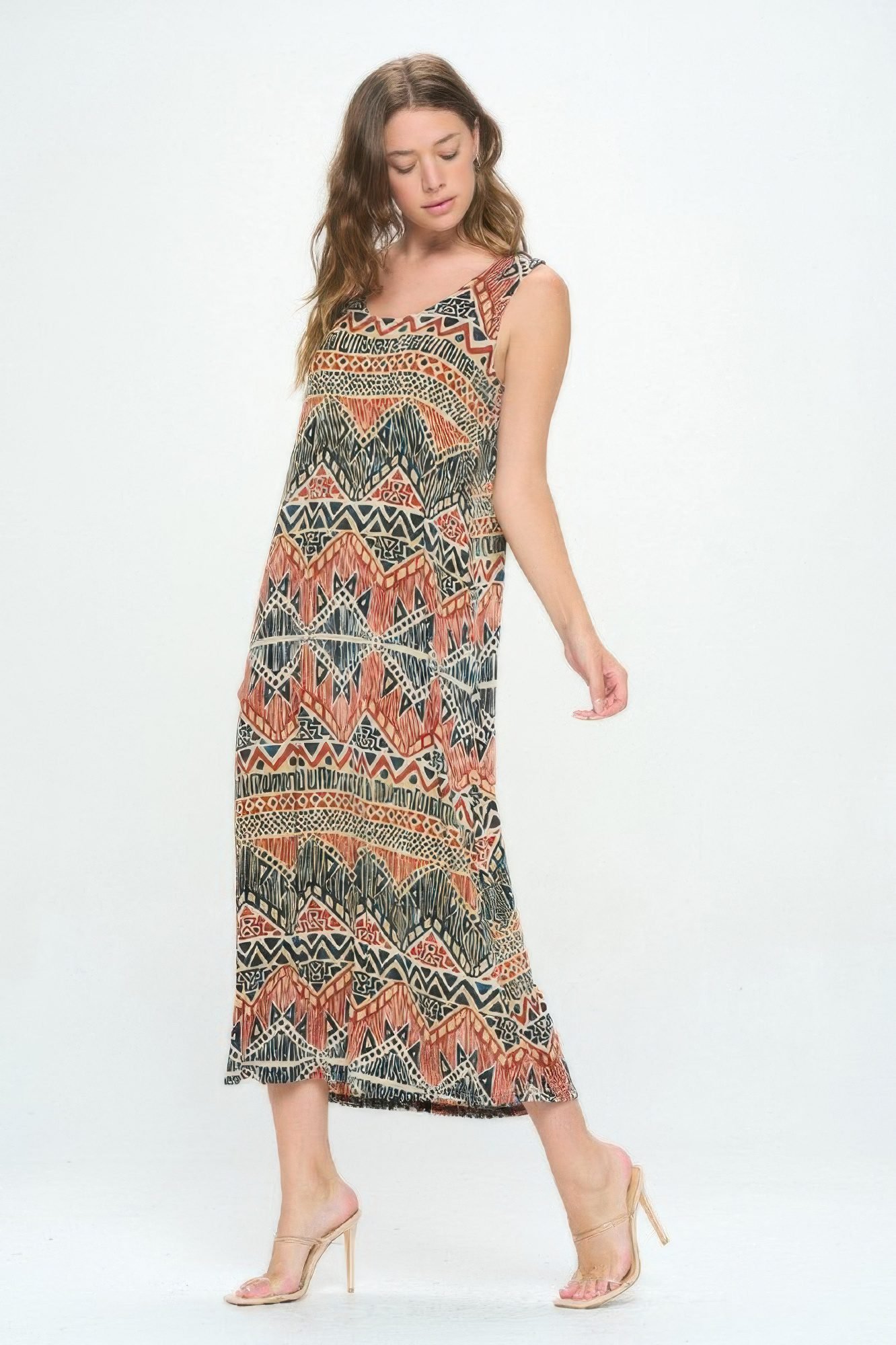 Sleeveless And Soft Round-Neckline Long-53592