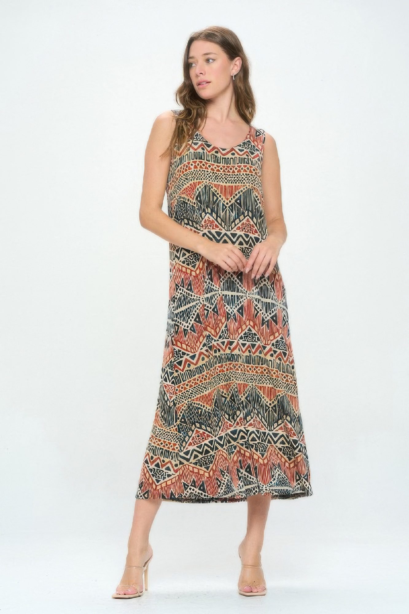 Sleeveless And Soft Round-Neckline Long-53592